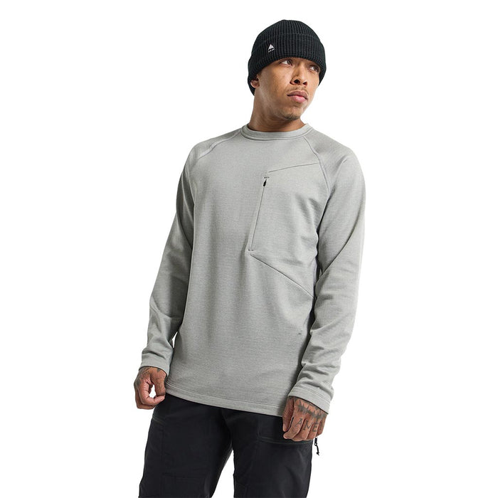 Burton Multipath Grid Crew Fleece - Sharkskin