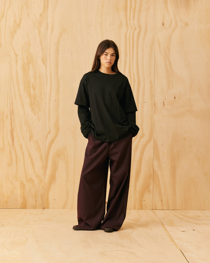 BUTTERFLY LAYERED T-SHIRT BLACK