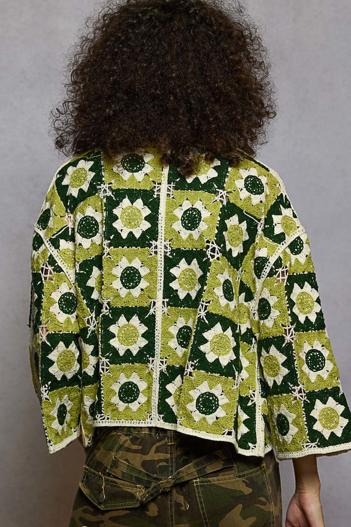 CAPRI CARDI, OLIVE MULTI
