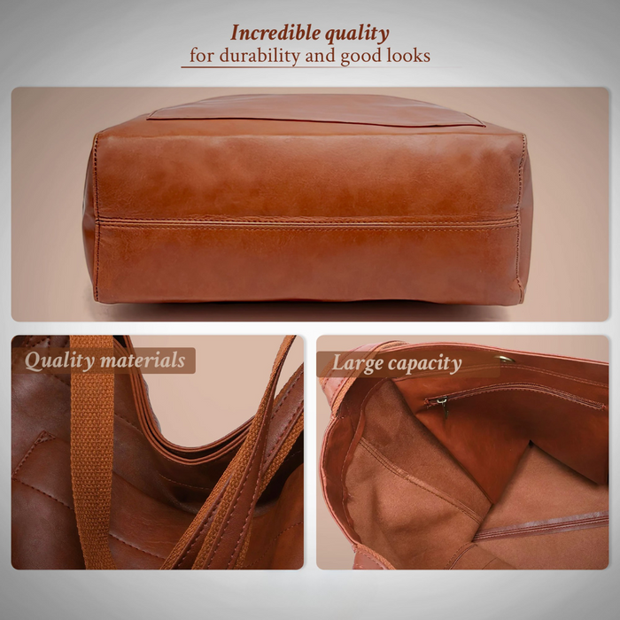 Carol - Modern Chic Vegan Leather Tote Bag