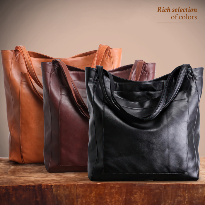 Carol - Modern Chic Vegan Leather Tote Bag