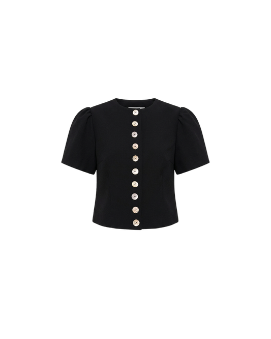 CAROLYN SHORT SLEEVE BLAZER BLACK