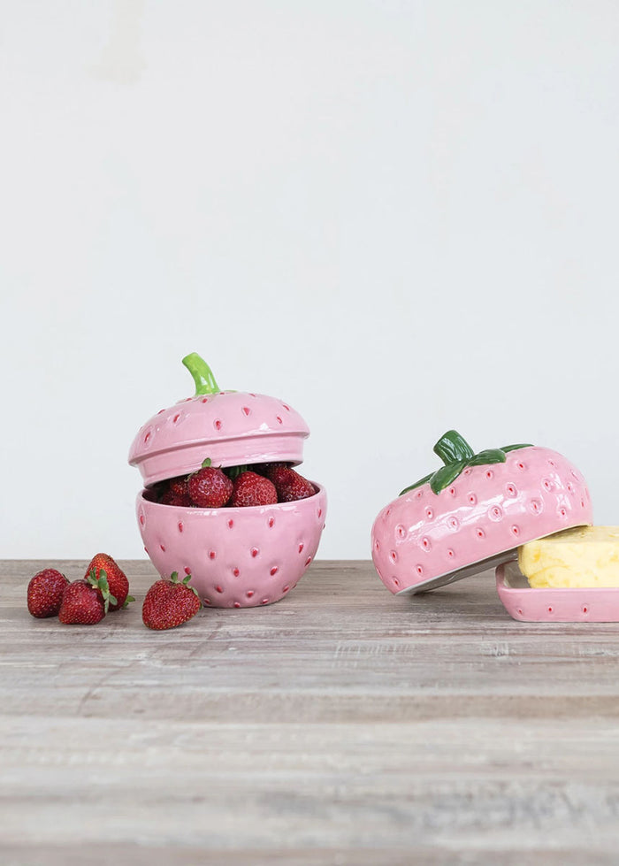 Ceramic Strawberry Jar & Lid