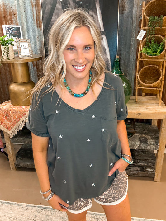 CHASING STARS TEE, ASH
