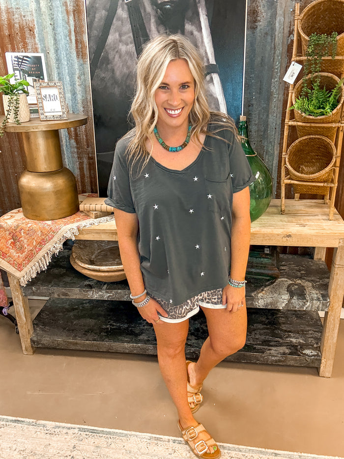 CHASING STARS TEE, ASH