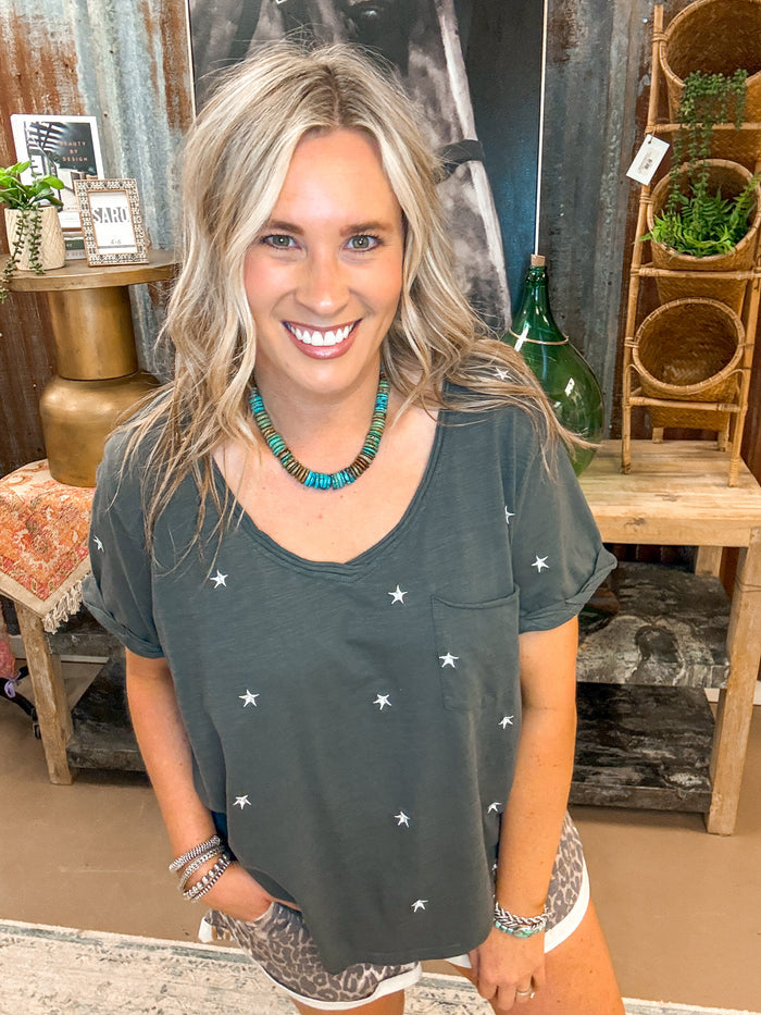 CHASING STARS TEE, ASH