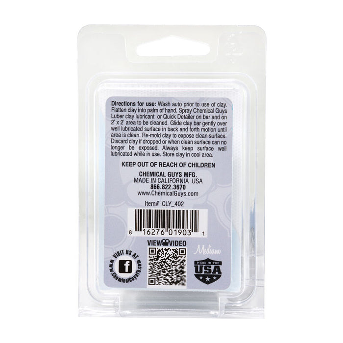 Chemical Guys Medium Duty Clay Bar (Gray) - Detailing Connect