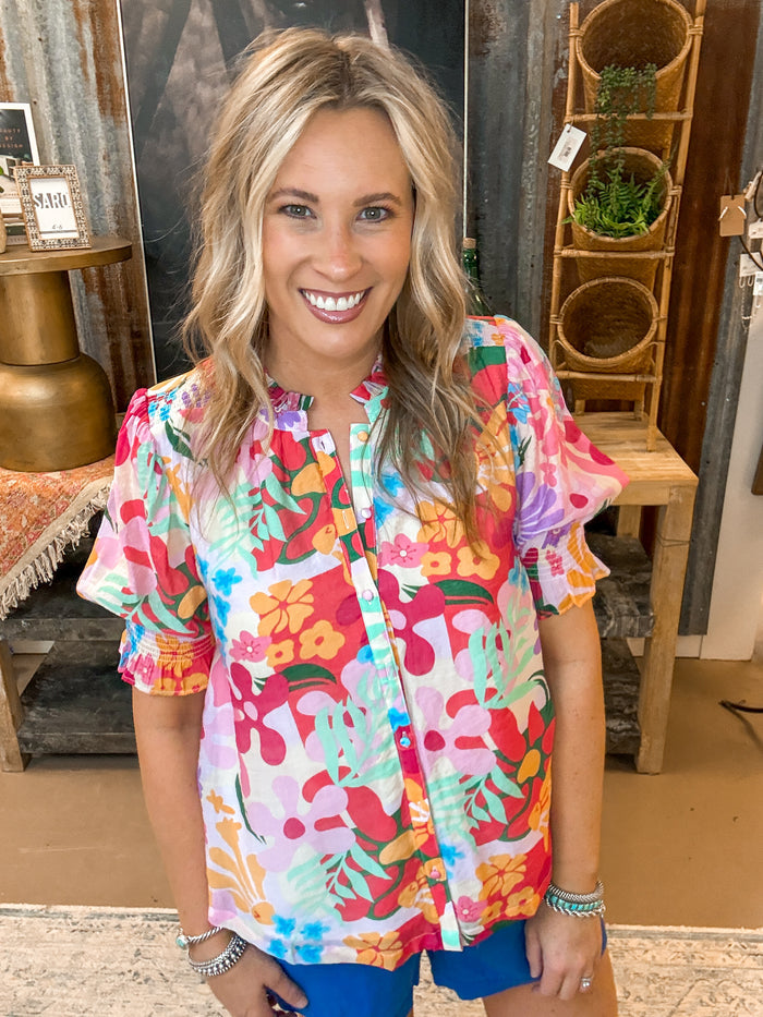 CHESLEY CHERRY MIX BLOUSE