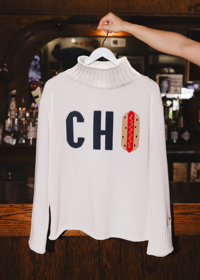 Chi Hot Dog Mock Neck Sweater - Ivory