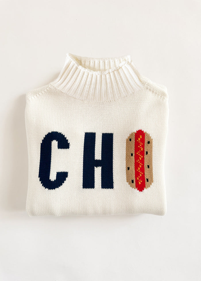 Chi Hot Dog Mock Neck Sweater - Ivory
