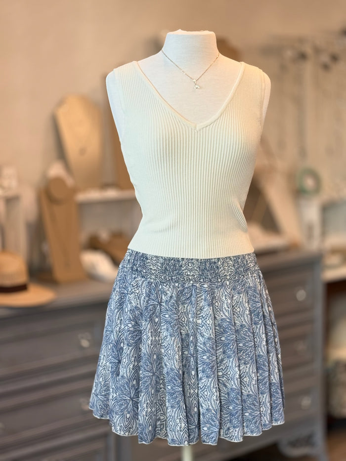 Christie V-Neck Top in Cream front