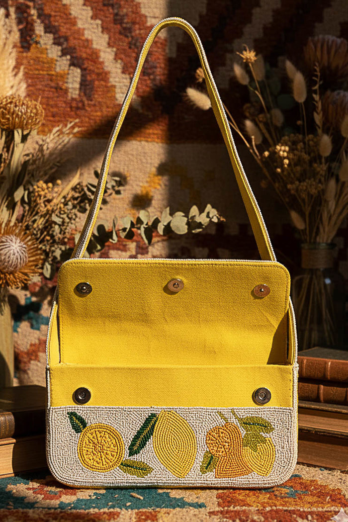 CITRUS BEADED BAG, IVORY MULTI