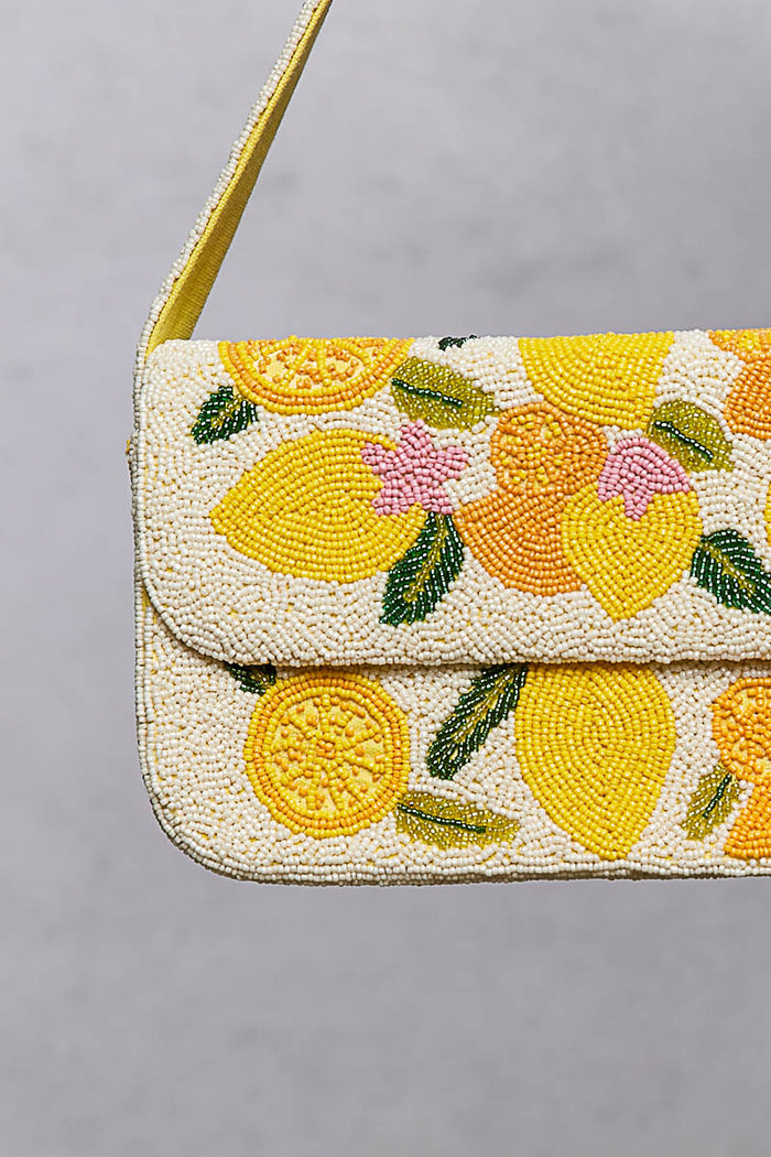 CITRUS BEADED BAG, IVORY MULTI