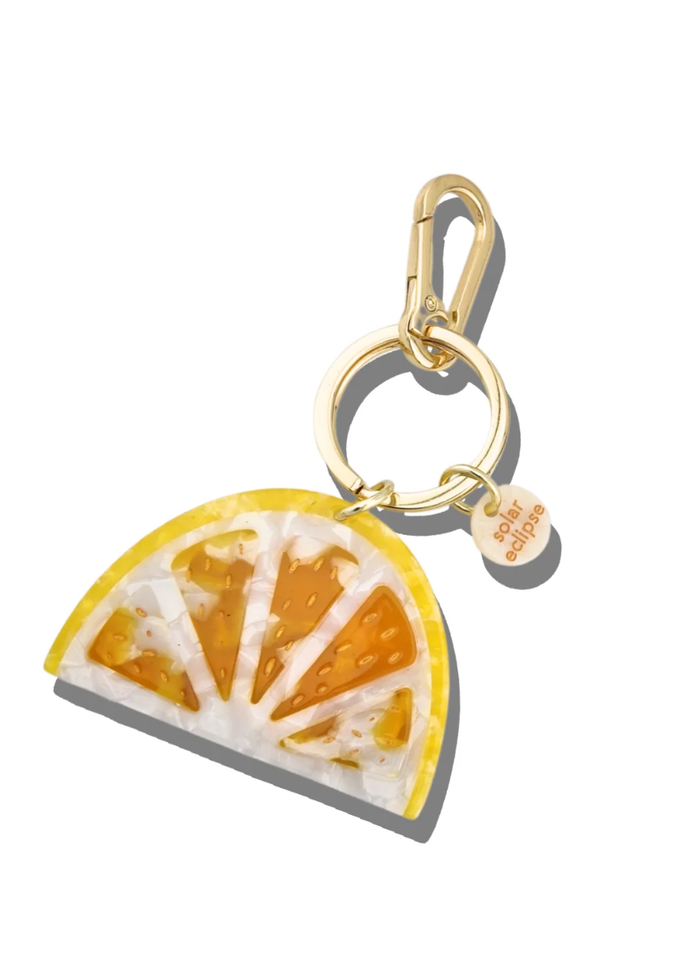 Citrus Slice Bag Charm Keychain - Orange