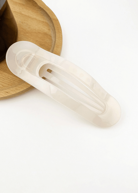 Classic Oval Lay Down Clip - White