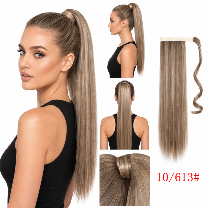 24 inch synthetic ponytail hair extension with approximate 95 gram weight and easy adjustable fit for average head size today