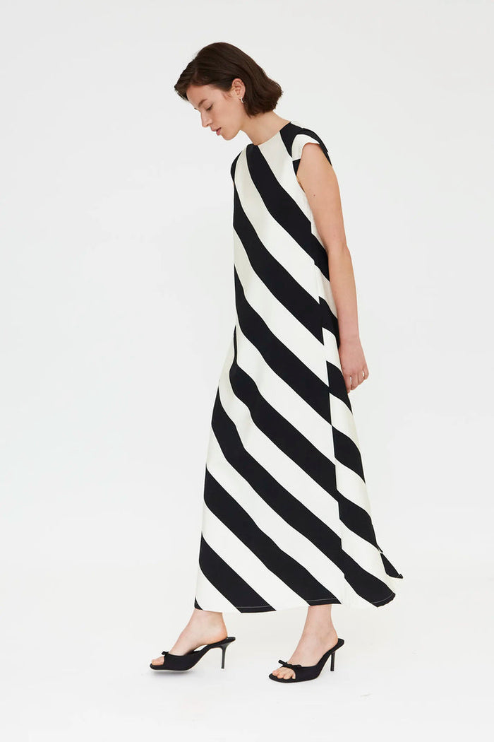 Compania Fantastica Long Dress Black & White Stripe