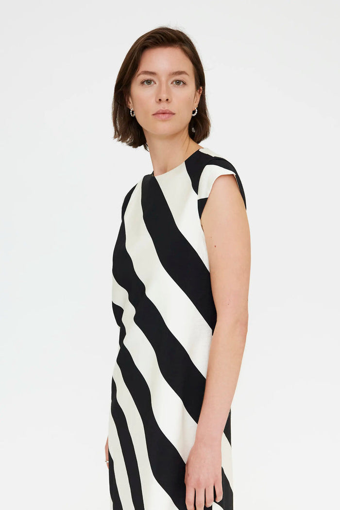 Compania Fantastica Long Dress Black & White Stripe