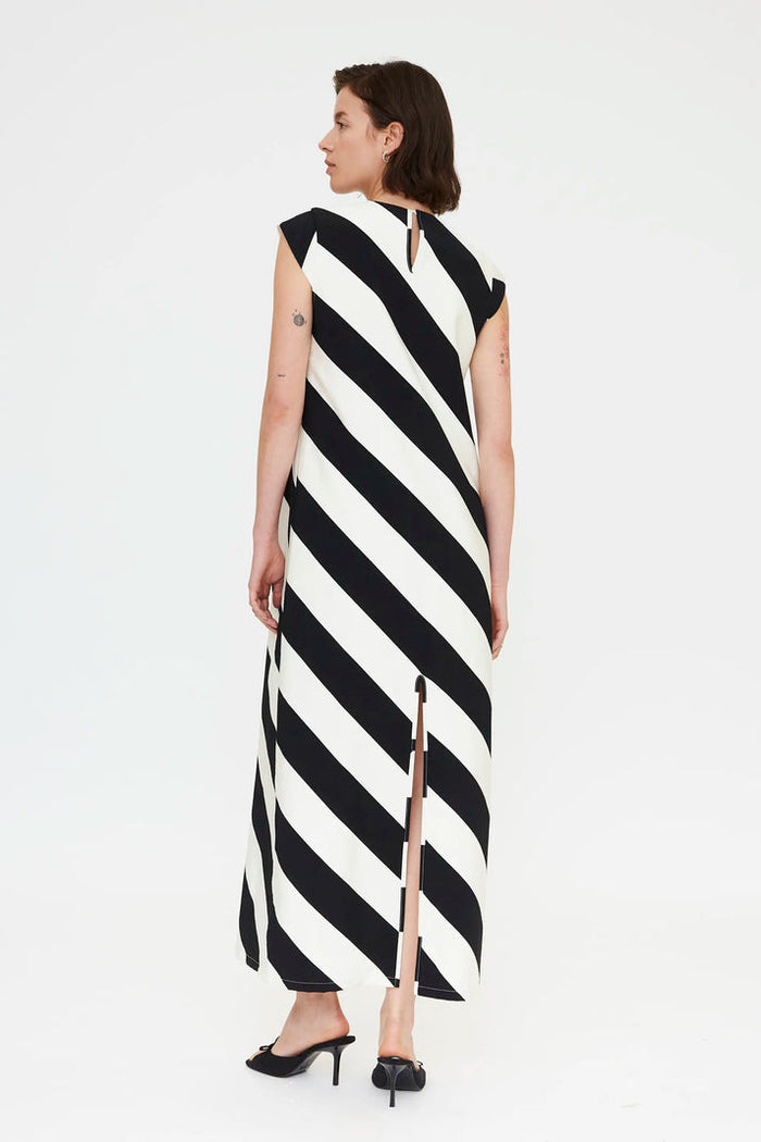 Compania Fantastica Long Dress Black & White Stripe