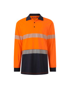 Core Hi Vis Long Sleeve Spliced Segmented Tape Polo 19619