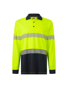 Core Hi Vis Long Sleeve Spliced Segmented Tape Polo 19619