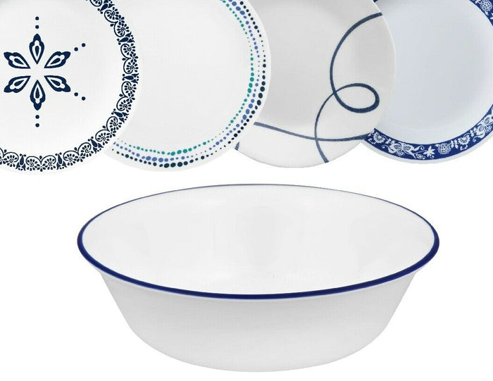 ❤️ Corelle 18-oz SOUP CEREAL SALAD BOWL *Cobalt Circles, Ocean Blues, True Blue