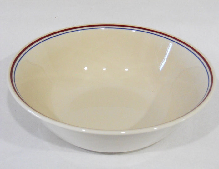 ❤️ Corelle ABUNDANCE Sandstone 1-Qt SERVING BOWL *Country Morning Blue Red Bands