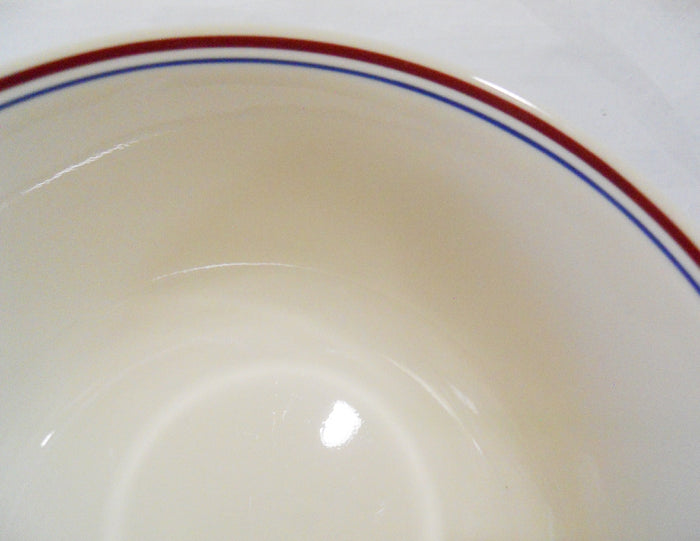 ❤️ Corelle ABUNDANCE Sandstone 1-Qt SERVING BOWL *Country Morning Blue Red Bands