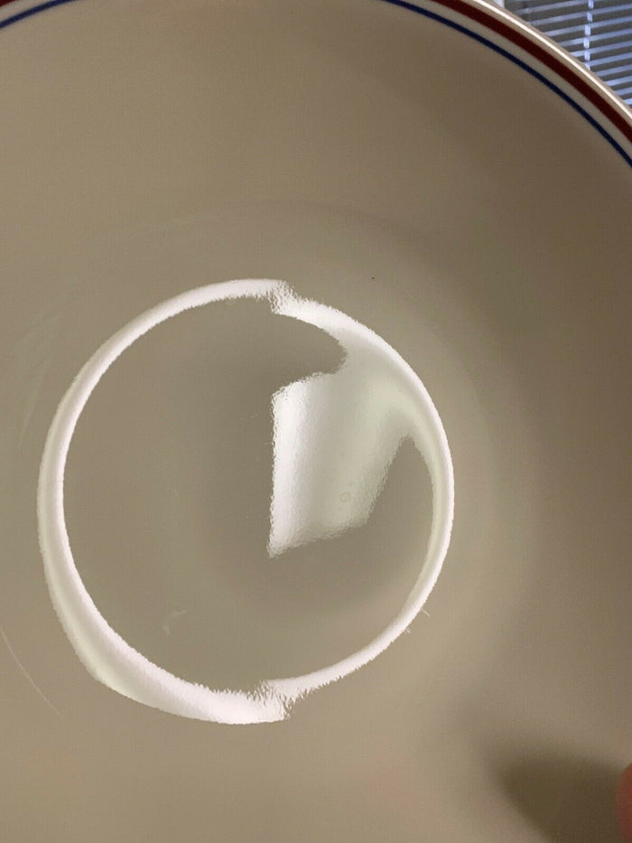 ❤️ Corelle ABUNDANCE Sandstone 1-Qt SERVING BOWL *Country Morning Blue Red Bands