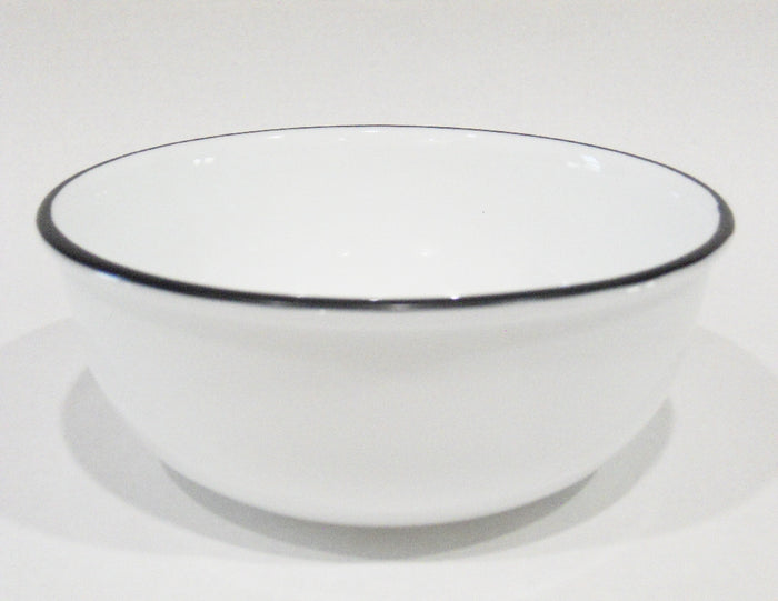 Corelle BLACK Rim 16-oz SOUP BOWL Cereal Salad *Woodland Leaves ~ City Ribbon