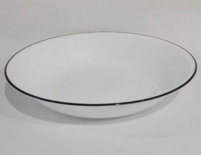 Corelle BLACK RIM 20-oz PASTA BOWL Shallow Soup *Cafe, Simple, Mosaic, Lyrics