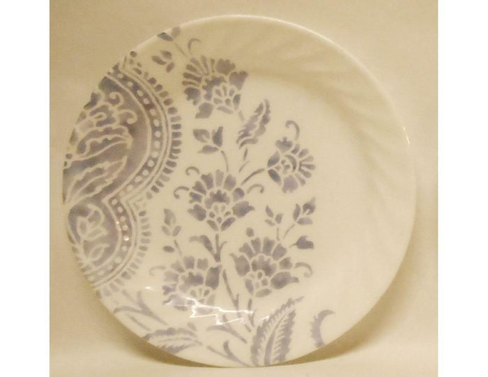 Corelle BOTANIQUE 7 1/4" Dessert Bread Plate *Muted Blue Floral Sculptured Rim