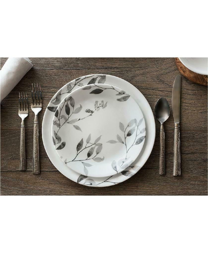 Corelle Boutique MISTY LEAVES 10 1/4" DINNER or 8 1/2" LUNCH PLATE Grey Leaves