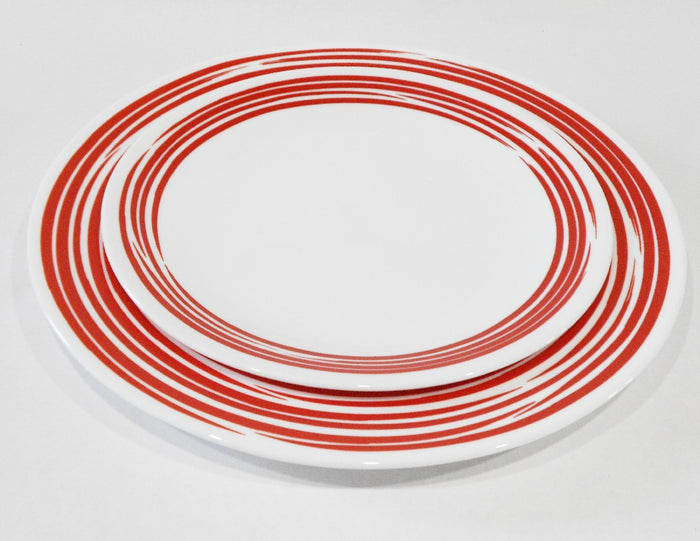 ❤️ Corelle BRUSHED RED / Cranberry STROKES 8 1/2" LUNCH PLATE Smooth Coupe Style