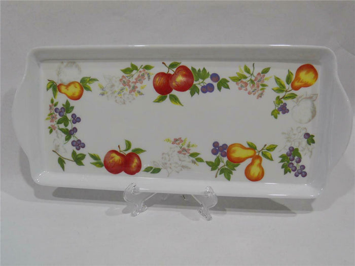 Corelle CHUTNEY Melamine Plastic TIDBIT TRAY Serving 15x6 Fruit Orchard Harvest