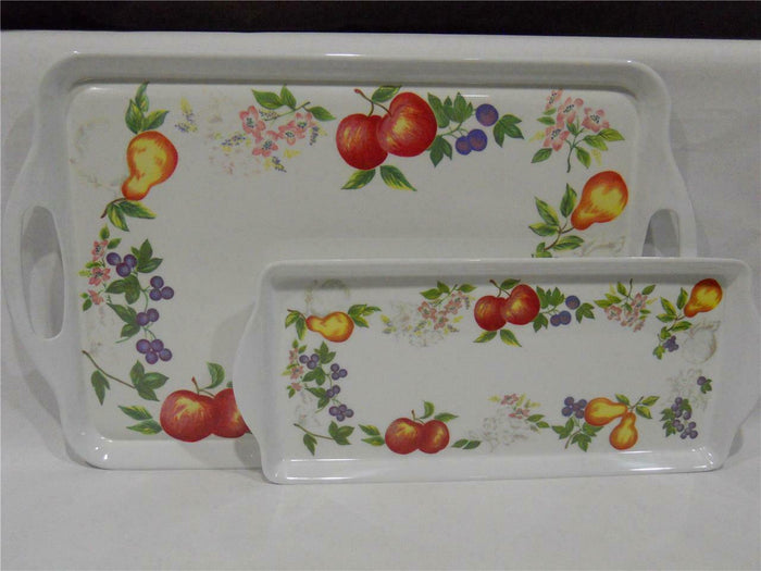 Corelle CHUTNEY Melamine Plastic TIDBIT TRAY Serving 15x6 Fruit Orchard Harvest