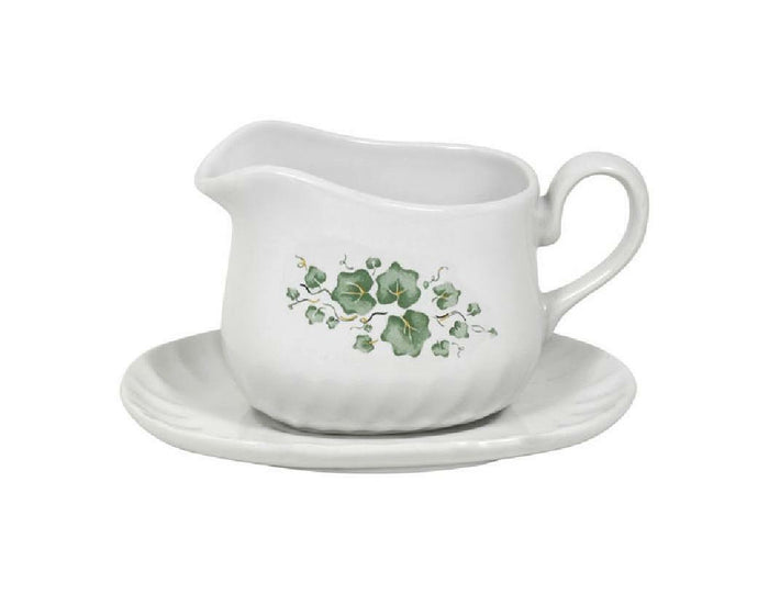 Corelle Coordinates CALLAWAY Green IVY Stoneware GRAVY BOAT & UNDERPLATE *New
