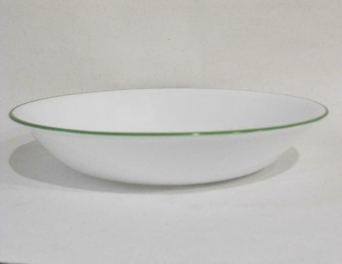 Corelle GREEN RIM 20-oz PASTA BOWL Shallow Soup *Shadow Iris Summer Blush Meadow