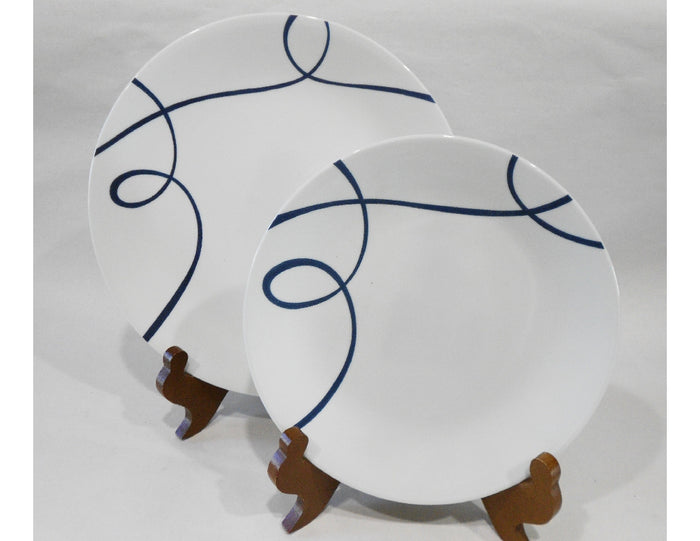 ❤️ Corelle LIA Cobalt Blue Curly Swirls U-PICK 8.5" LUNCH or 10.25" DINNER PLATE