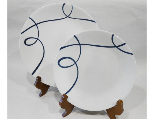 ❤️ Corelle LIA Cobalt Blue Curly Swirls U-PICK 8.5" LUNCH or 10.25" DINNER PLATE