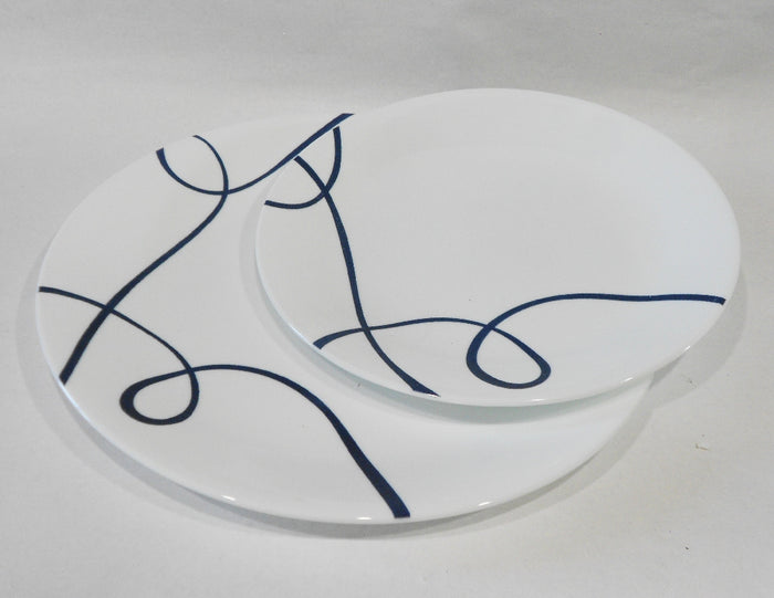 ❤️ Corelle LIA Cobalt Blue Curly Swirls U-PICK 8.5" LUNCH or 10.25" DINNER PLATE