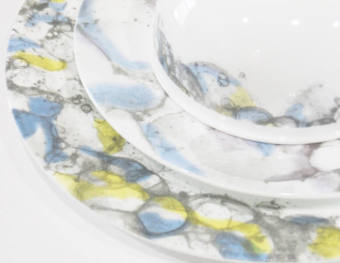 CORELLE LUMOS 16-oz SOUP Cereal BOWL 5.75"  *Muted Gray Yellow Purple Blue