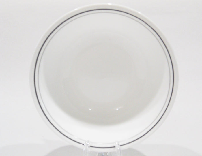 Corelle MISTY LEAVES 18-oz SOUP Cereal SALAD BOWL *Double Gray Grey Stripe Bands
