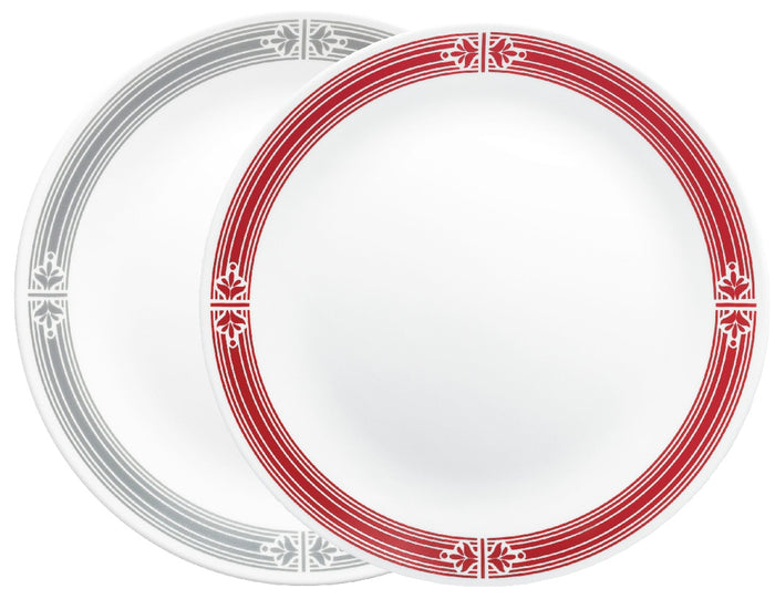 Corelle PRAIRIE GARDEN 10 1/4" DINNER PLATE **Choose: RED or GRAY Framed Rim