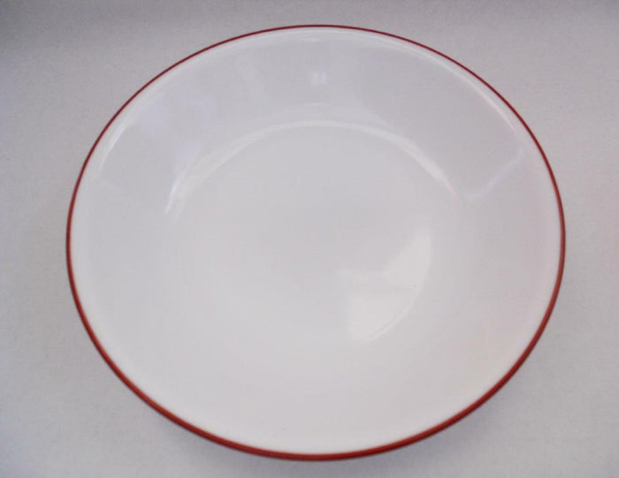 ❤️ Corelle RED RIM 20-oz PASTA BOWL 8.5" Shallow Coupe Soup Salad Meal Entree