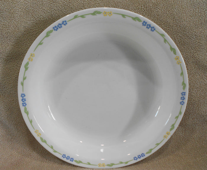 CORELLE SECRET GARDEN Vitrelle Glass PIE PLATE 10.25" Multi Dish Blue & Yellow Floral