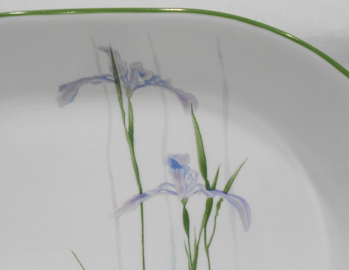 Corelle SHADOW IRIS Choice of: 1-Qt SERVING BOWL or PLATTER *Purple Green Floral