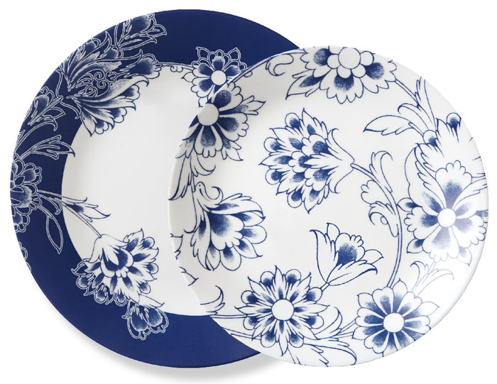 Corelle Signature INDIGO BLOOMS Choose: 11" Dinner OR 8.5 Lunch PLATE *Dark Blue Floral