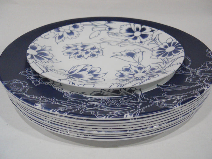 Corelle Signature INDIGO BLOOMS Choose: 11" Dinner OR 8.5 Lunch PLATE *Dark Blue Floral