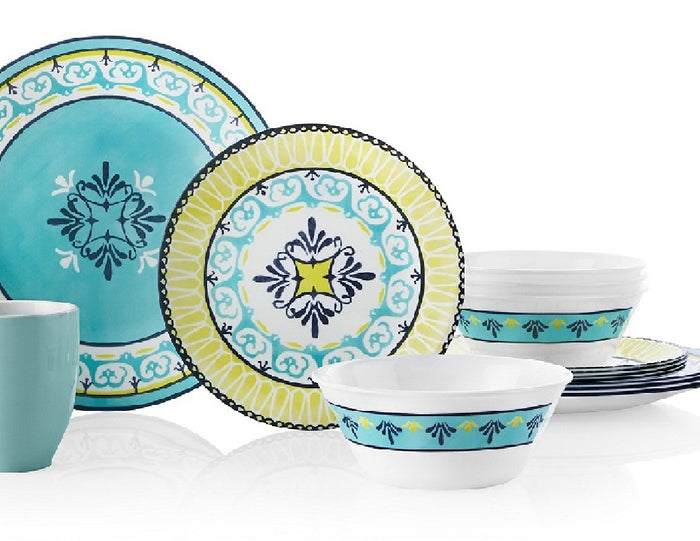 Corelle Signature SORRENTO 21.5-oz SOUP Cereal Salad BOWL *Italy Turquoise Yellow